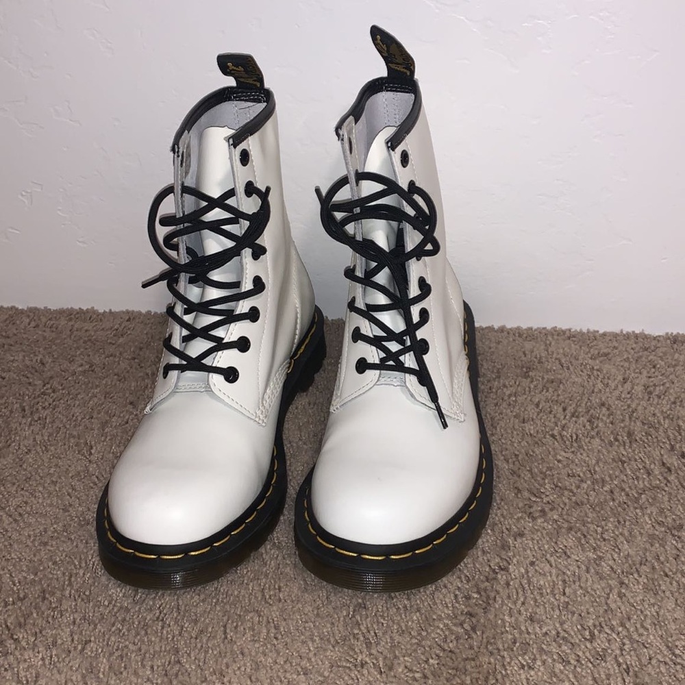 White Dr. Martens boots, size 9
